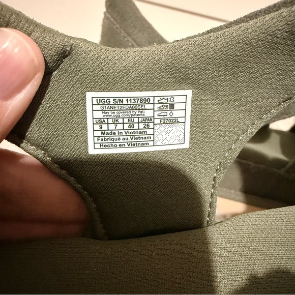 UGG Women's Goldenstar Suede Strap Sandals Moss Green Size 9M - Picture 5 of 6